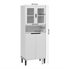 63" Tall Kitchen Pantry Cabinet, Buffet Cupboard Cabinet with Glass Doors, Freestanding Food Pantry Cabinet for Kitchen Living Room and Bathroom - image 3 of 4