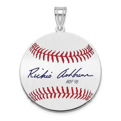 Black Bow Jewelry Sterling Silver Richie Ashburn Signature MD Enamel Baseball Pendant