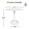 PexFix 31.5" Modern Round Dining Tulip Table for 2-4 People White Wood Tabletop with Metal Pedestal Base for Kitchen Living Room - 2 of 4