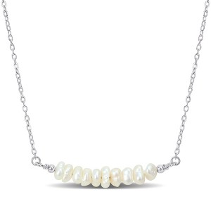 EVERLY JEWELRY | Sterling Silver 4 - 5 mm Freshwater Cultured Pearl Necklace with Chain, 19-inch - 1 of 4