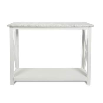 The Bianco Collection Agatha 39" Rectangular Italian Carrara White Marble Console Table