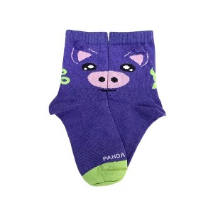 Joyful Purple Pig Socks (Ages 3-5) - Small (Ages 3-5) / Purple / from the Sock Panda - 1 of 3
