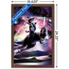 Trends International James Booker - Galaxy Cat on Dinosaur Unicorn In Space Framed Wall Poster Prints - 3 of 4