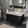 SEVOBAL Bathroom Sinks Wall Mount Vanity Cabinet with Storage Drawers Modern Furniture for Home Use, Black, 29.13"*17.91"*15.75" - 2 of 4