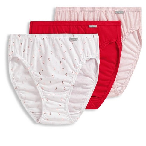 Jockey Women's Elance French Cut - 3 Pack 5 Red Reality/square Dot/mini  Candy Cane : Target