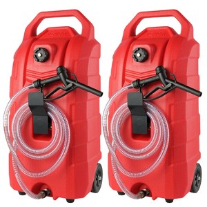 VEVOR 16 Gallon Fuel Caddy, 7.8 L/min, Portable Gas Storage Tank Container with Rubber Wheels, Gravity-flow Mode, Fuel Transfer Storage Tank - 1 of 4