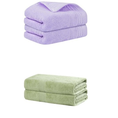 REGALWOVEN Cotton Absorbent Soft Bath Hand Cloths Towels 2 Piece Sets