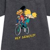 - Hey Arnold! - Arnold and Gerold Bike Graphic Short Sleeve Fleece Dress - 2 of 3
