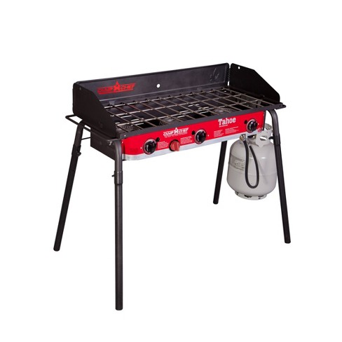 Camp Chef Mountain Rainier 2X Two-Burner Cooking System w/ Griddle/Carry  Bag