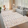 Modern Washable Area Rug, Geometric Pattern Bedroom Carpet with Non Slip Backing, Low Pile Stain Resistant Floor Carpet, Colorful - 2 of 4
