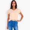 Anna-Kaci Women's Short Sleeve Ruffle V-Neck Blouse Lightweight Comfortable Casual Top - image 3 of 4