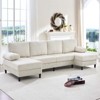 Mjkone 110" U-Shaped Sectional Sofa Couches with Double Chaises and Sleepable Armrests,Corduroy Upholstered 4-Seater Sofa - 3 of 4