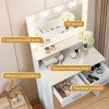 KTMBDW Vanity Desk with Mirror and Lights, Dressing Table with Large Drawer, 2 Level Storage & 3 Lighting Modes, Suitable for Bedroom - 4 of 4
