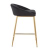 26" Glam Contemporary Counter Stool with Curved Upholstered Seat and Trestle-Style Base (Set of 2) for Kitchen, Bar - 3 of 4