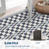 Checkered Area Rugs for Living Room Soft Modern Geometric Rug Non-Slip Low Pile Carpet for Bedroom, Dining Room - 4 of 4
