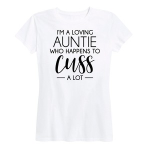 Women's - Instant Message - I'm A Loving Auntie Short Sleeve Graphic T-Shirt - 1 of 4