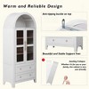 KIGFTSOD Tall Arched Kitchen Pantry Cabinet w/2 Large Drawers, Modern Farmhouse Storage w/Adjustable Shelves, Glass Door, Wood Cupboard - 3 of 4