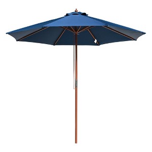 Yescom 9FT Wooden Patio Umbrella UV30+ for Beach Pool Wedding Party Table Market Garden Yard Hotel Deck Cafe Navy - 1 of 4