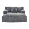 NicBex Modern Lazy Sofa Chair with Armrests and 3 Pillows, Comfy Chenille Sofa Bed with Side Pocket for Living Room, Gray - 2 of 4