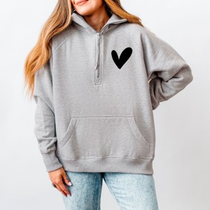 Simply Sage Market Love Yourself Heart Quarter Zip Fleece - 1 of 4