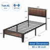 Lusimo Twin XL Metal Platform Bed Frame with Fabric Upholstered Headboard Easy Assembly - 3 of 4
