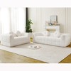 Boneless Lychee-Textured Long-Pile Polyester Modern Cloud Sofa with Two Circular Throw Pillows - 2 of 4