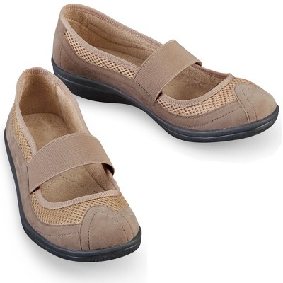 Collections Etc Comfortable Slip-on Mary Jane Shoes - Wide Width 6 ...