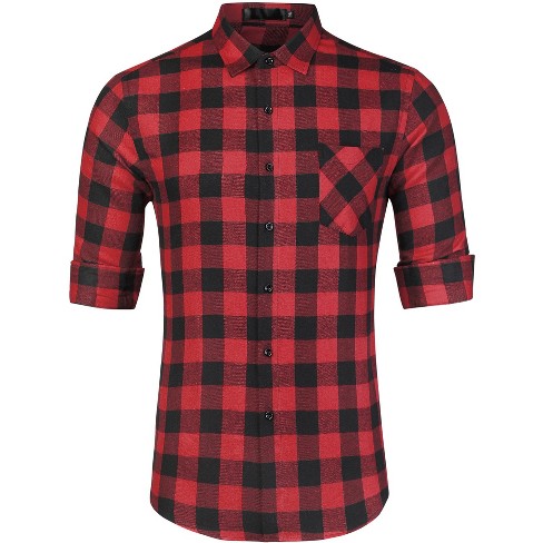 Lars Amadeus Men's Button Down Long Sleeve Casual Business Polka Dots Shirt  Red Small : Target
