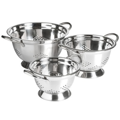 relayinert 3pack/lot Stainless Steel Colander Set Of 3 - And