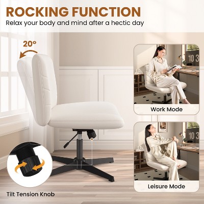 Yaheetech Fabric Swivel Desk Chair Office Chair for Home Office - Thumbnail 4