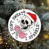 I Don’t Sweat I Sparkle Christmas – Skull Christmas Ornament 2025, Funny Skeleton Gym Ornament - 2 of 4