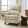 Elisabete Modern Wingback Genuine Leather Recliner with Vintage Nail Head Trim for Living Room and Bedroom  | ARTFUL LIVING DESIGN - 2 of 4