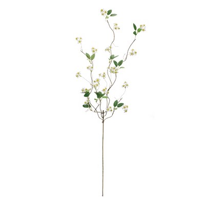 White and Green Plastic Floral Twig Branch Set