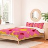 Deny Designs Maritza Lisa Abstract Pink Flowers with Yellow Duvet and Sham Set - 3 of 4