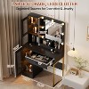 Modern Makeup Vanity Desk with Mirror, Charging Station, Ample Storage Drawers & Acrylic-Door Cabinets, Wooden Dressing Table for Bedroom - 3 of 4