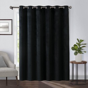 Egyptian Linens Heavyweight Wide Width 84-Inches Velvet Curtains Grommet Top (Single) - 1 of 4