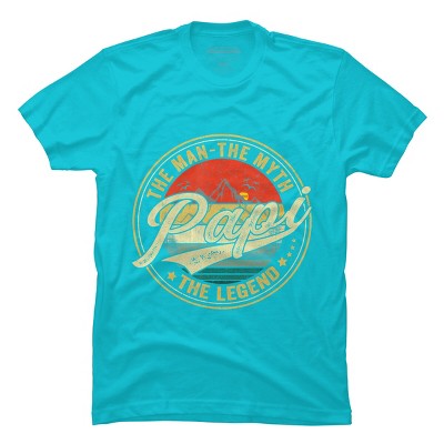 Men's Design By Humans Vintage Sunset Papi, The Man, Myth, Legend By COVI T-Shirt