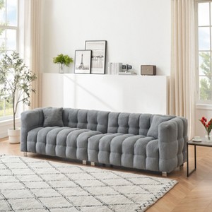 NicBex Couches for Living Room 80"Inch Modern Teddy Upholstered 3 Seater Sofa Couch with Sturdy Hardware Foot Support and 2 Throw Pillows - 1 of 4