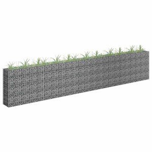 vidaXL Gabion Raised Bed Silver Galvanized Steel 177.2 x 11.8 x 35.4 in - 1 of 4