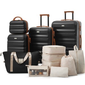 8 Piece Lightweight Spinner Luggage Set with Duffel and Packing Cubes for Travel and Business 12/20/24/28 Inch - Cuddlewood - 1 of 4