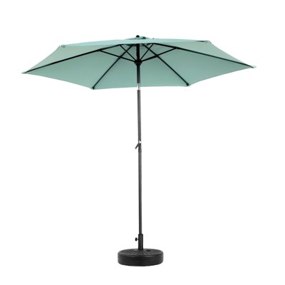 VisioGear Patio Umbrellas, Outdoor Umbrella with Push Button Tilt and Crank, Market Umbrella with 6 Ribs, Green, 103.94"*98.43"*103.94"
