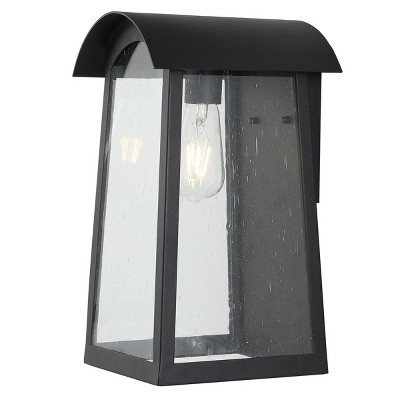 Adalai Black Iron Outdoor Wall Sconce with Clear Glass