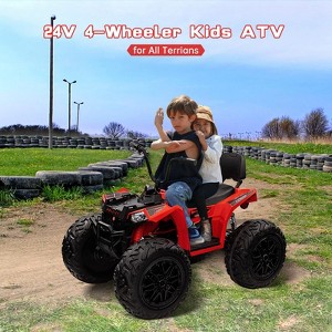 24V Kids 4WD Electric Ride-on ATV Car with Full Metal Suspension & EVA Tires | Includes Bluetooth Music & Remote Control - 1 of 4