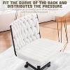 Erommy Criss Cross Chair, Premium Flannel Fabric Padded Armless Wide Seat, Adjustable Home Office Chair with 360° Wheels - 4 of 4