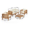 Christopher Knight Home Rachel Outdoor 5 Piece Acacia Wood Conversation Set with Coffee Table and Cushions - 3 of 4