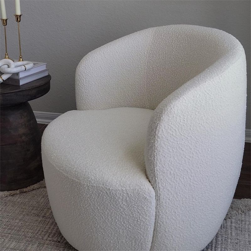 Bella Swivel Barrel Chairs Set Of 2,Modern Soft Touch 27'' Seat Width Boucle Swivel Chairs,Armrest 360° Swivel Nursery Chair-Maison Boucle, 4 of 9