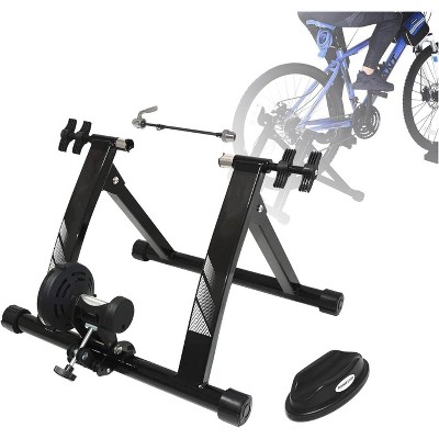 Sportneer Black Indoor Bike Trainer Stand Portable Magnetic Stainless Steel Exercise Bicycle Bike Trainer Stand Fit 26"-28"