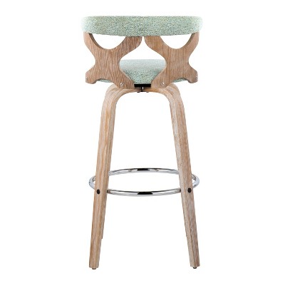 Gardenia Green Wood and Metal Swivel Barstool Set