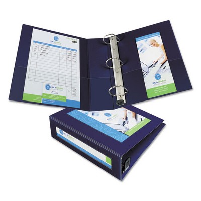 Avery Framed View Heavy-Duty Binders, 3 Rings, 3" Capacity, 11 x 8.5, Navy Blue