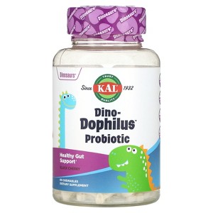 KAL Dinosaurs, Dino-Dophilus Probiotic, Black Cherry, 60 Chewables - 1 of 2